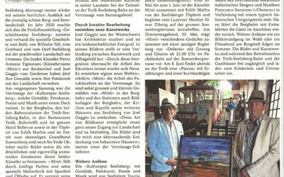 Kulturpfad Seelisberg, Bericht in der Urnerzeitung, 30. Mai 2024